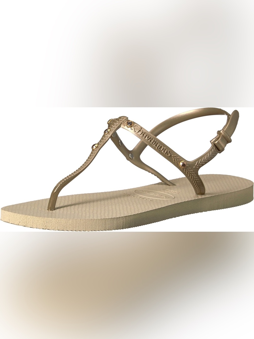 Havaianas flip flop freedom sandals in gold with Swarovski crystals